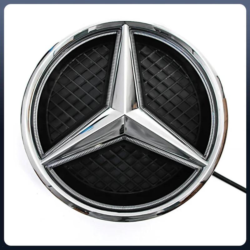 Для Mercedes Benz W176 W246 W205 W212 W207 W217 W251 W166 Серебристо-Черная Эмблема Передняя Решетка Подсвечиваемый Логотип Звезда Значок