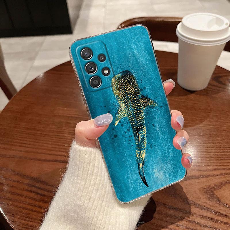 Прозрачный чехол для телефона с изображением китовой акулы в океане для Samsung Galaxy A56 A57 A37 A55 A54 A36 A35 A26 A25 A16 A17 A07 A52 A34 A73