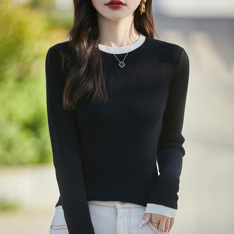 Women's Wool Sweater Qinghe Cashmere 50% Silk 50% Wool Autumn and Winter Wool Pullover Soft and Warm