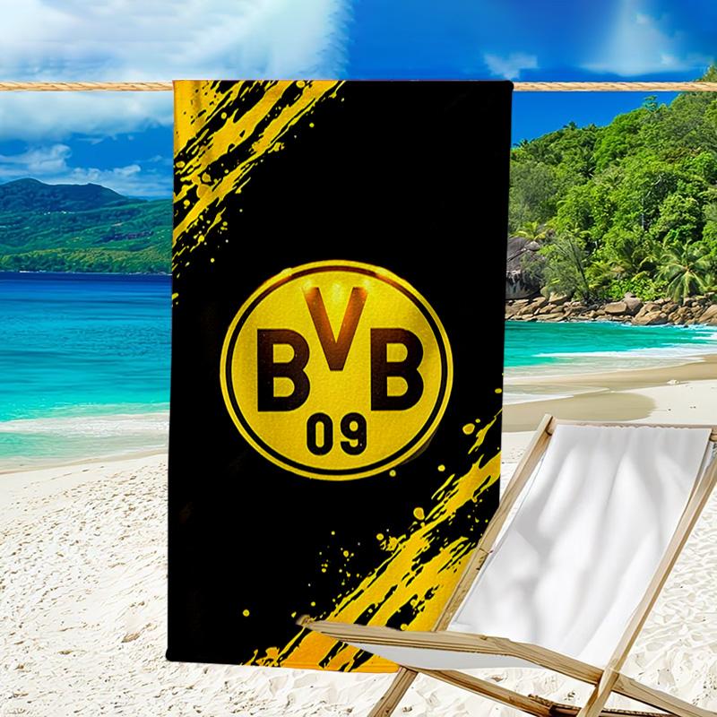 Пляжное полотенце с принтом дизайна футбольного мяча BVB, супермягкое из микрофибры, идеальный подарок на день рождения, для бассейна, пляжа, путешествий, для семьи и друзей