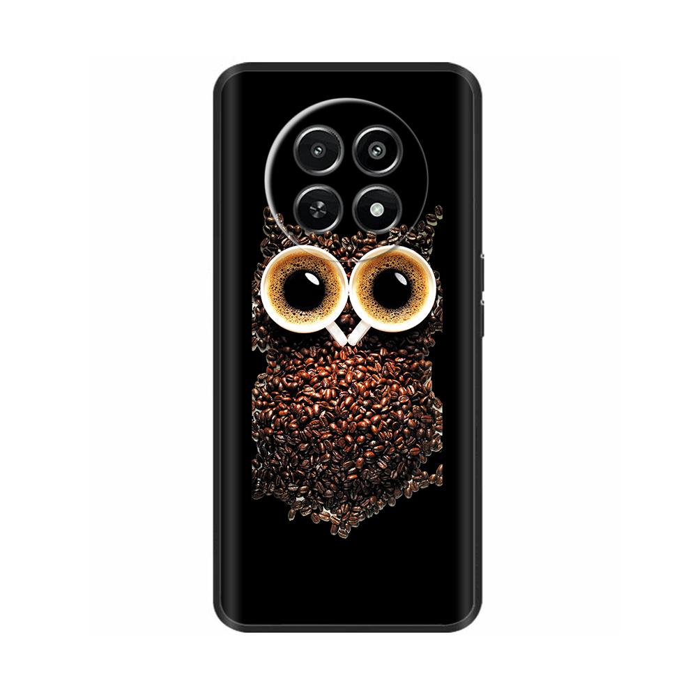 Для Realme 12 5G 12X Чехол для телефона Цветочный принт Мягкий черный ТПУ Fundas Для Realme12 12 X Защитный бампер Para Coque Etui Capas
