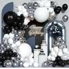 Metal Silver Black And White Birthday Latex Balloon Chain Set Arch Balloon Set Combination Wedding Party