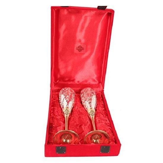 Посеребренный бокал-флейта для вина, лучший для вечеринок, подарок на Дивали, 100 мл каждый, набор из 2 штук