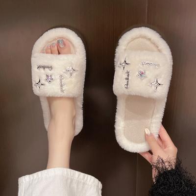 Модная одежда Универсальные теплые зимние тапочки с металлической отделкой Женские домашние бархатные хлопковые зимние тапочки с бархатными тапочками Женские