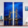 London Tower Bridge Night View River Tulle Curtains for Living Room Bedroom Kitchen Window Chiffon Sheer Voile Curtain Blinds