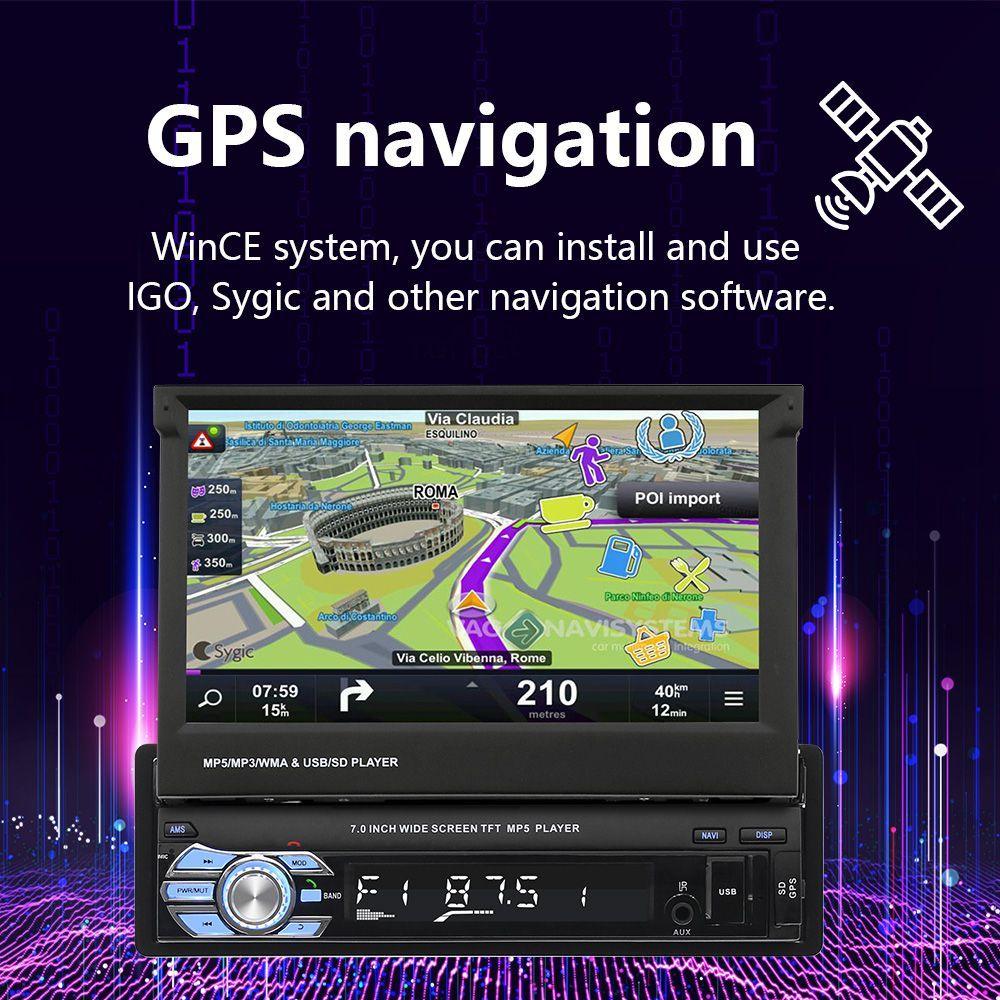 9601G Автомобильный GPS-навигатор Радио Стерео Универсальный 7-дюймовый только 1DIN FM Bluetooth MP3 MP4 Mp5 Аудио Музыкальный плеер с автономной картой