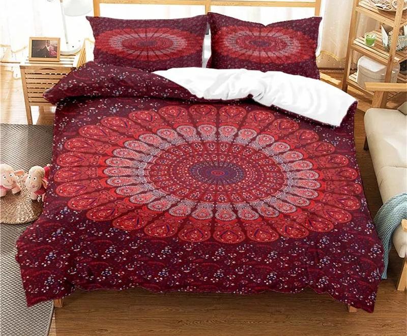 Bohemian Psychedelic Mandala Pattern Duvet Cover Set Bedding For Adult Kid Bed Set Comforter Cover With 1 Comforter 2 Pillowcase
