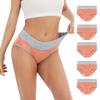 5PC Women's Large Color Cotton High Waist Pants With Raised Hips Underwear