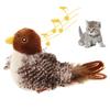 Игрушка-пищалка GiGwi Sound Bird для кошек, игрушки с перьями, интерактивная игрушка для кошек со звуками, звуковые игрушки, коричневая птичка, ёжик, мышка
