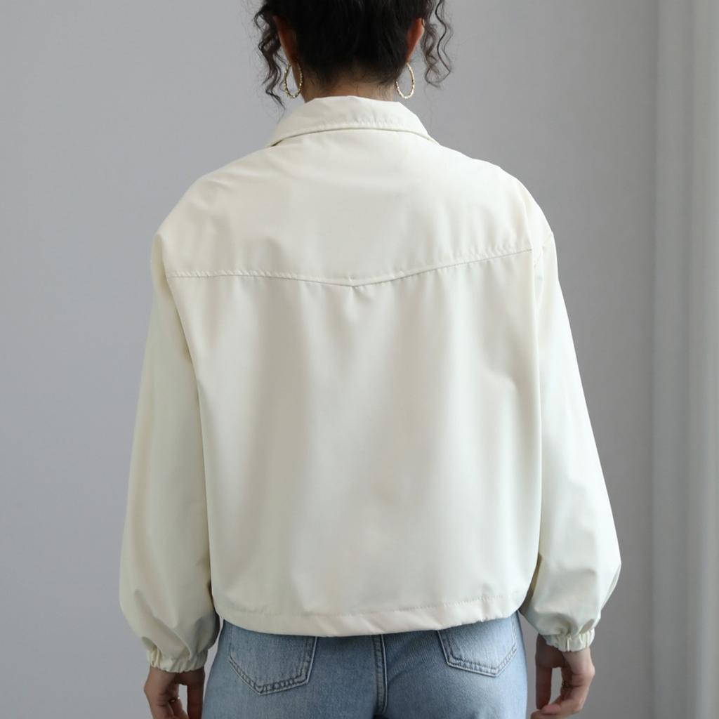 Women's Fashionable Trench Coat Short Standing Collar Thin Jacket