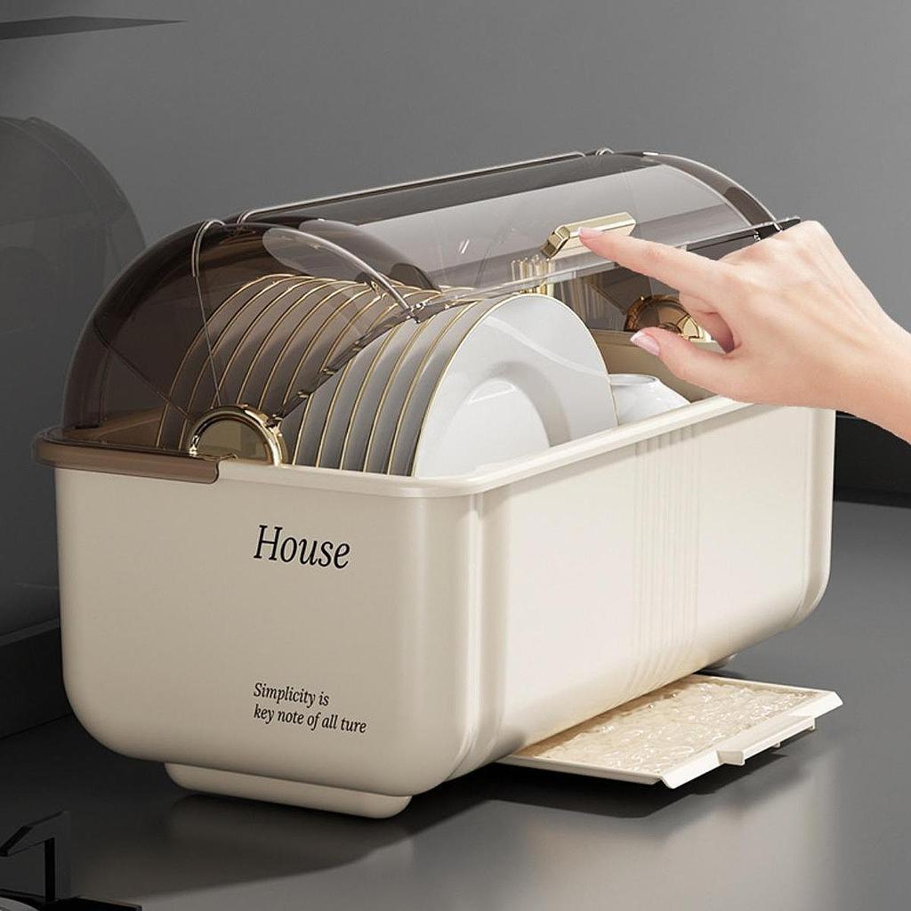 New Chopsticks Storage Box Large Household Kitchen Countertop Storage Drain Cupboard With Lid Put Dishes Dish Chopsticks Rack