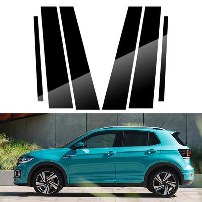 Подходит для Volkswagen T-Cross/Tacqua 2019-2023 8 шт./комплект Накладки на стойки окон и дверей Автомобильные наклейки Стайлинг