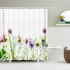 Одуванчик Натуральные Цветы Шторки для душа Водонепроницаемая Занавеска для ванной Занавеска для ванны Высокое качество С крючками Шторка для душа