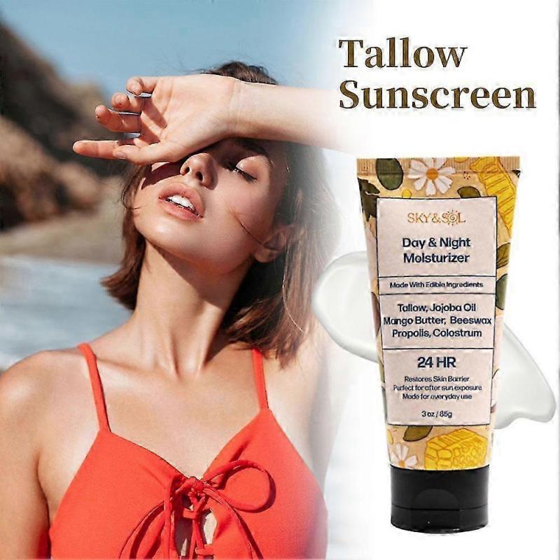 Натуральный минеральный солнцезащитный крем SPF50+ с говяжьим жиром для чувствительной кожи, водостойкий, с матовым финишем, 85 г