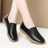 New Woman Flats 2024 Spring Autumn Soft Leather Anti-slip Wedges Single Casual Shoes Soft Bottom Comfort Mom Granny Shoes Daily