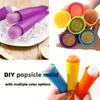 6шт форм, многоразовые силиконовые формы для мороженого, разноцветные приспособления для приготовления мороженого с крышками, красочные ручные формы для мороженого на палочках
