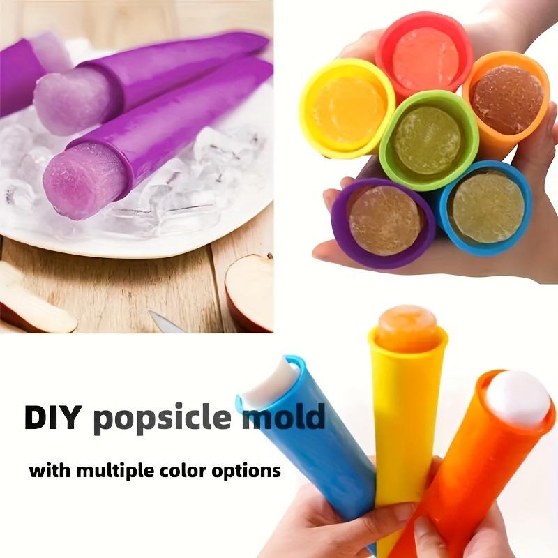 6шт форм, многоразовые силиконовые формы для мороженого, разноцветные приспособления для приготовления мороженого с крышками, красочные ручные формы для мороженого на палочках