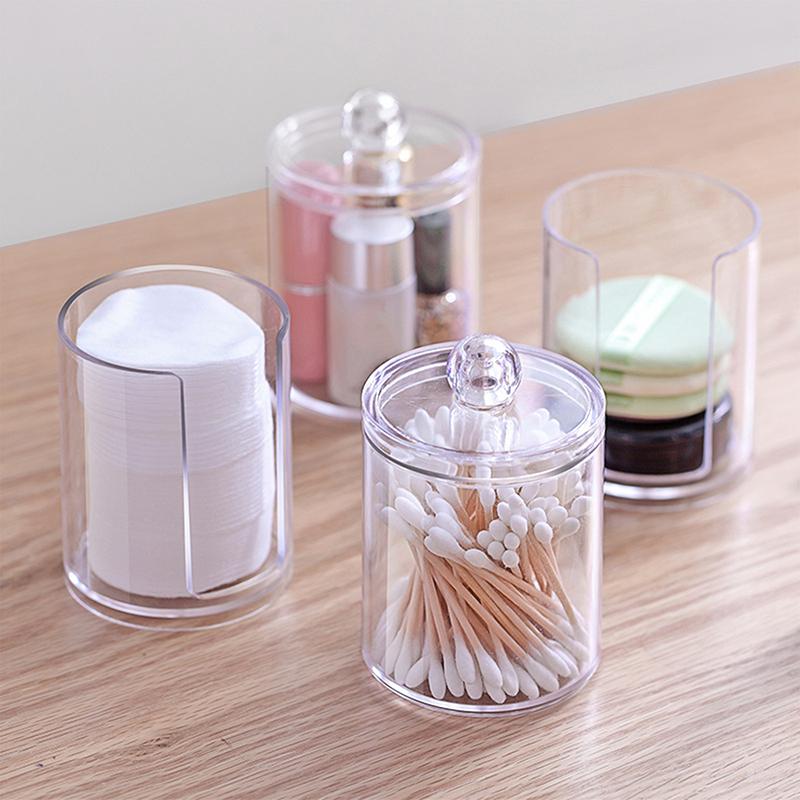 Acrylic Transparent Cotton Swab Storage Box Makeup Organizer Storage Box Cotton Swab Cosmetic Box Bathroom Bedroom Storage