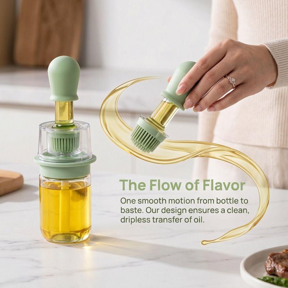 Heat Resistant Measuring Oil Bottle 2 in 1 Barbecue Spray Bottle Kitchen Oil Bottle Air Fryer