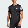 adidas Футболка Icon 3-Stripes Влагоотводящая для фитнес-тренировок с круглым вырезом, приталенного кроя, с коротким рукавом. Мужские топы. Черный Белый JW9729