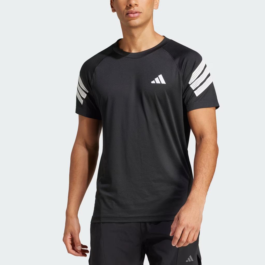 adidas Мужская футболка Icon 3 полосы Черный/Белый JW9729