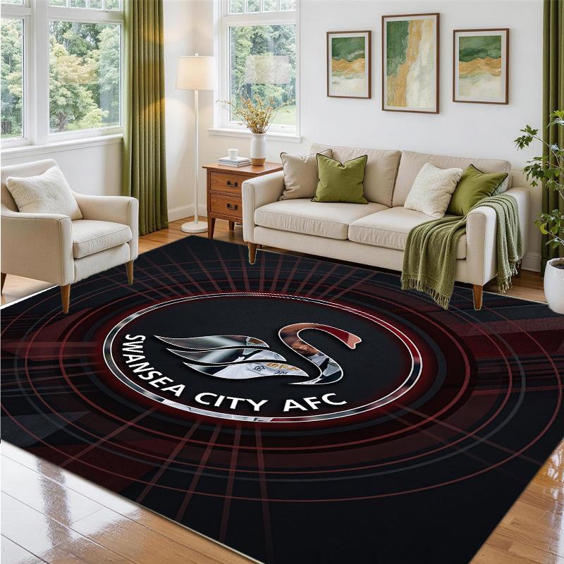 Swansea City Design Crystal Velvet Rug Soft Decorative Mat for Bedroom Entrance