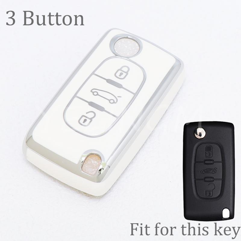 2 3-кнопочный чехол-футляр из ТПУ для ключа Peugeot Partner Tepee 207 307 308 407 Для Citroen C-Crosser C3 C4 Picasso Berlingo Держатель чехла