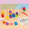 Wooden Fruit Theme Strand Building Blocks Color And Shape Matching Children Toys