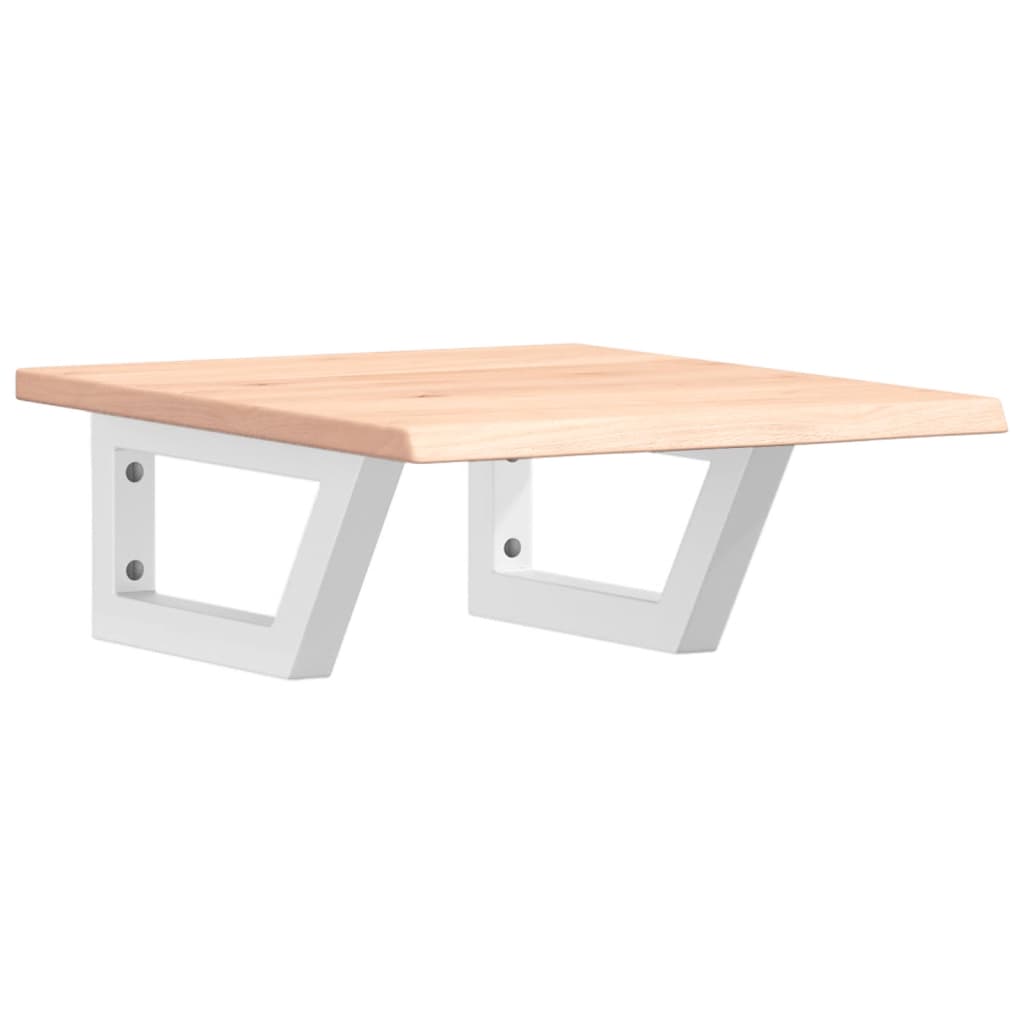 Washbasin Top with Mounting Bracket Steel and Solid Oak Wood