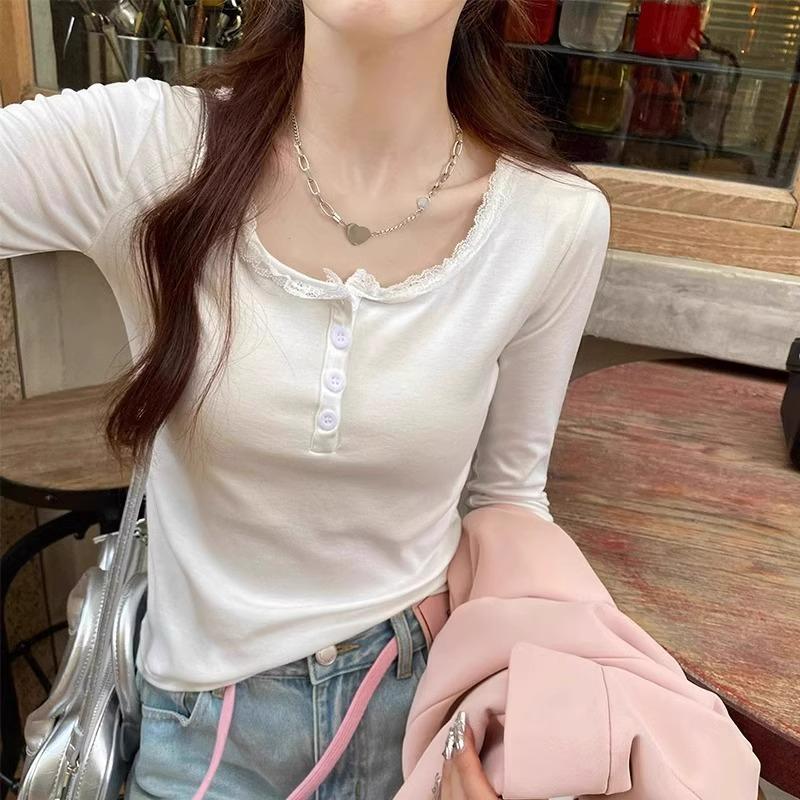 В этом году популярная и красивая кружевная рубашка в стиле pure lust для женщин на осень и зиму с квадратным воротником в стиле bm, утягивающая внутренняя одежда