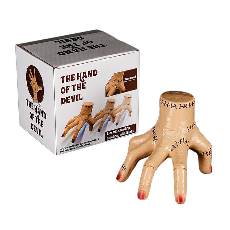 Addams Thing Hand With Music Lights, Upgrade Cosplay Hand By Addams, Fake Hand Toys Scary Props Halloween Home Decorations Gift