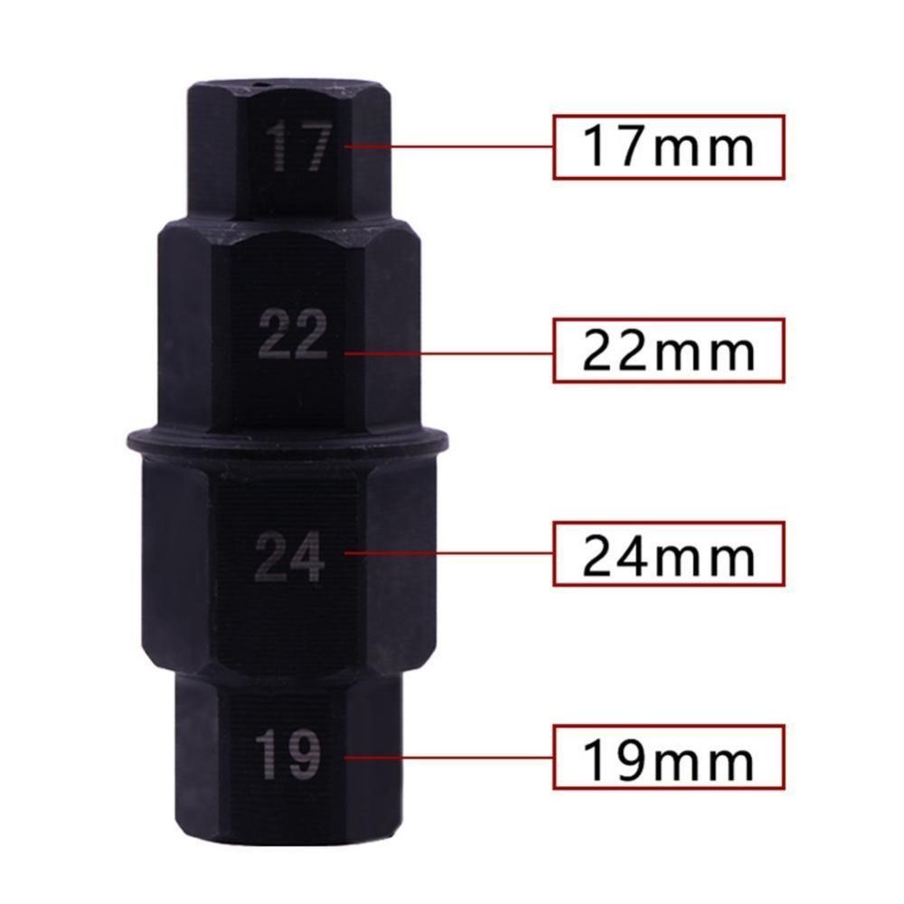 17 19 22 24mm Front Wheel Axle Removal Tool 4-In-1 Repair Wrench Durable Hex Key Socket