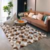 Retro American-Style Cowhide Carpet: High-Grade Leather Floor Mat for Living Room and Bedroom, Light Luxury, Soft, and Trendy Design.