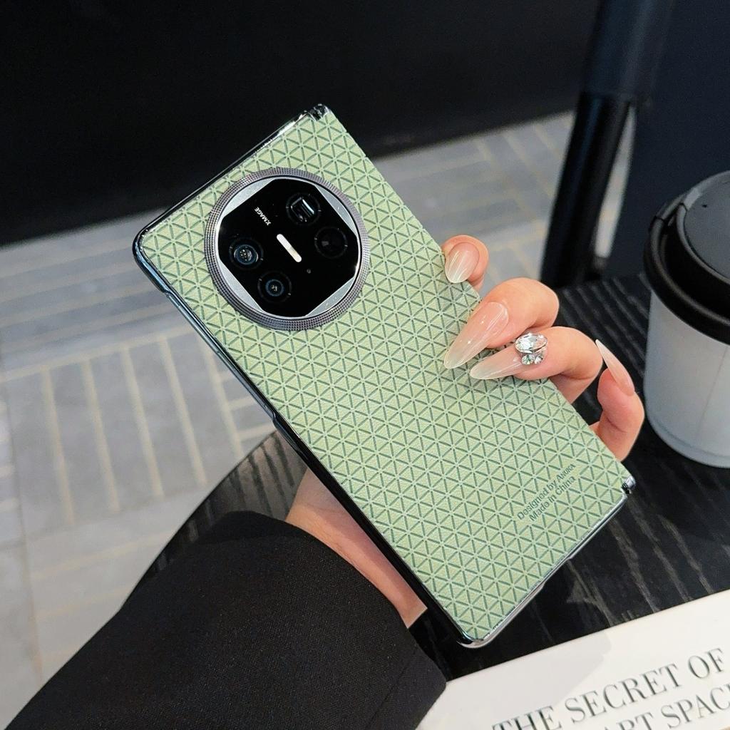 Чехол для Huawei Mate X7/X6/X5/X3 Кубический Центральная Ось Роскошная PU Кожа Магнитная Беспроводная Зарядка Защитная Задняя Крышка Оболочка