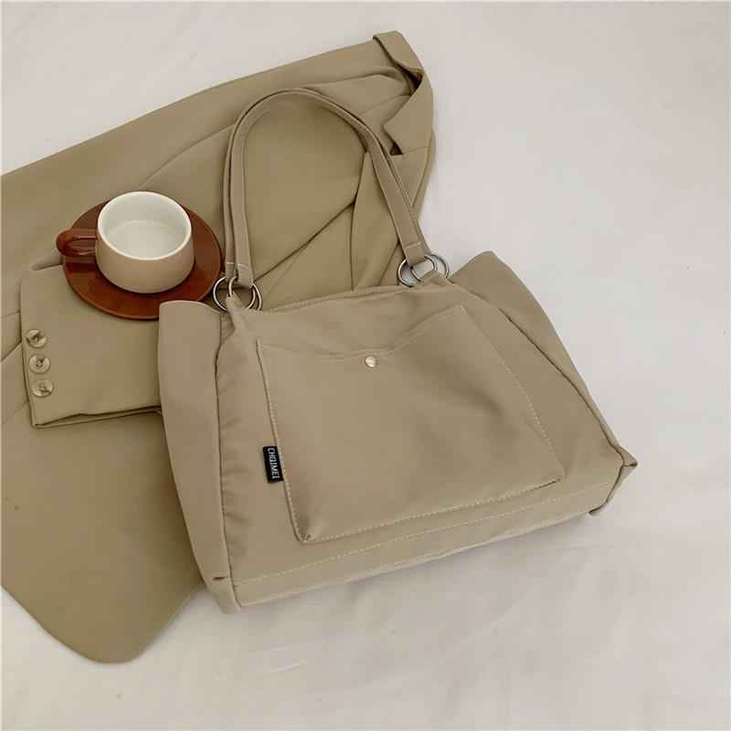 Холщовая сумка большой емкости, женская сумка на плечо, однотонная сумка-тоут