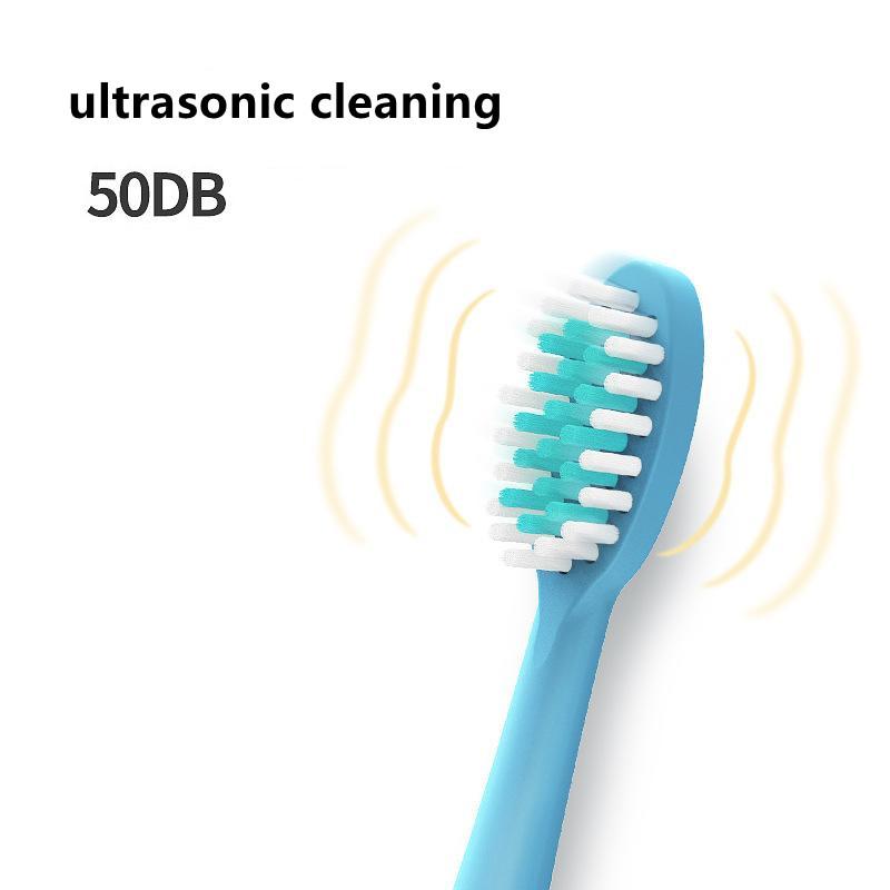 Детская электрическая зубная щетка для детей от 3 до 12 лет, уход за зубами, бактерии полости рта, 6 сменных насадок, зарядка через USB