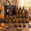 Halloween Ornament Gift Box Highland Cow Advent Calendar, 24 Days Countdown Calendar with Collectible Figures Acrylic Ornaments, Gifts for Kids,