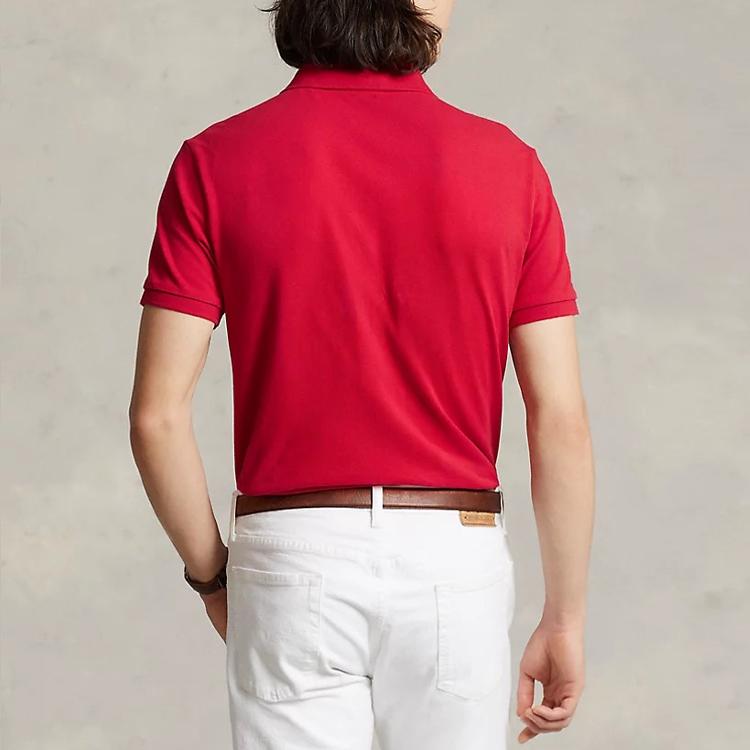 Повседневная рубашка поло с коротким рукавом и вышитым логотипом Polo Ralph Lauren, мужские топы 710697457-038