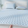 Thick Latex‑Filled Ice‑Silk Bed Pad, Cooling Summer Mattress Cover & Pillowcase Set