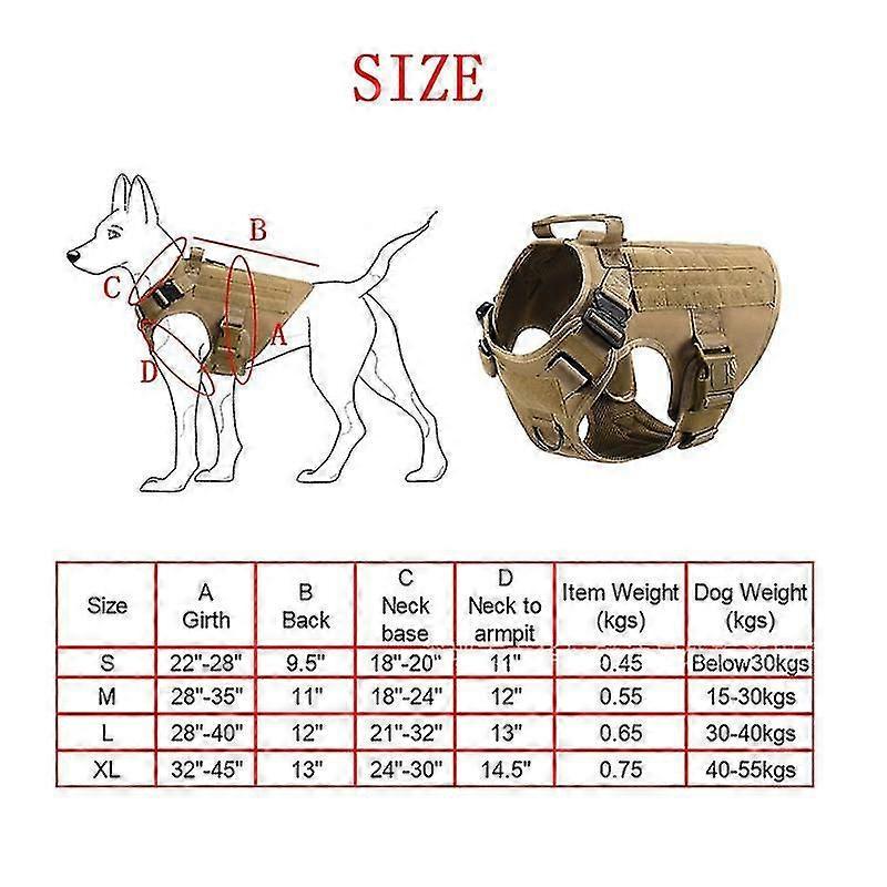 Dog tactical harness training working adjustable metal buckle high quality nylon material vest for large dogs german shepherd