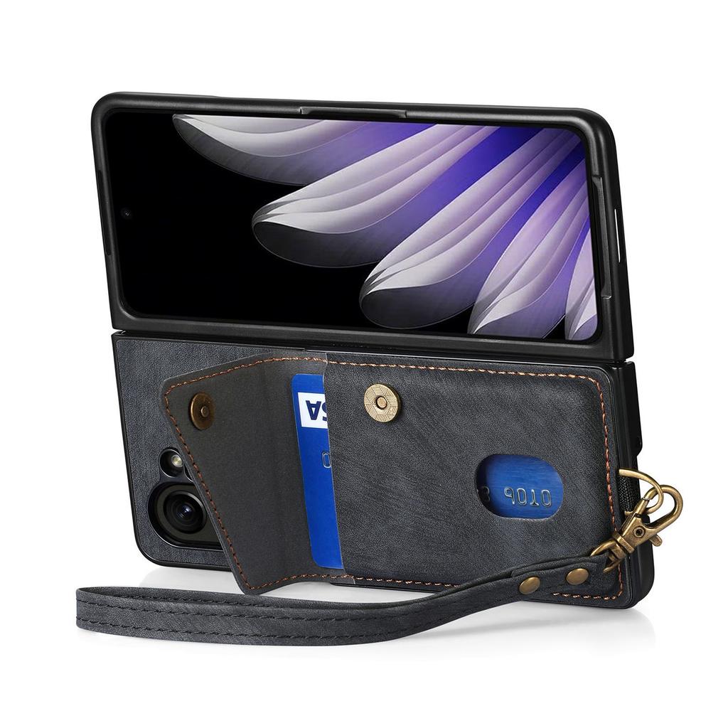 For Oppo Find N5 5G Case with Card Holder Kickstand Leather Phone Back Cover