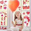 CCINEE Valentine's Day Window Cling,6 Sheet Heart Gnome Elf Window Sticker Decals for St. Valentine's Day Wedding Party Home Window Decoration Supply