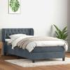 Box Spring Bed with Mattress Dark Gray 80x220 cm Velvet