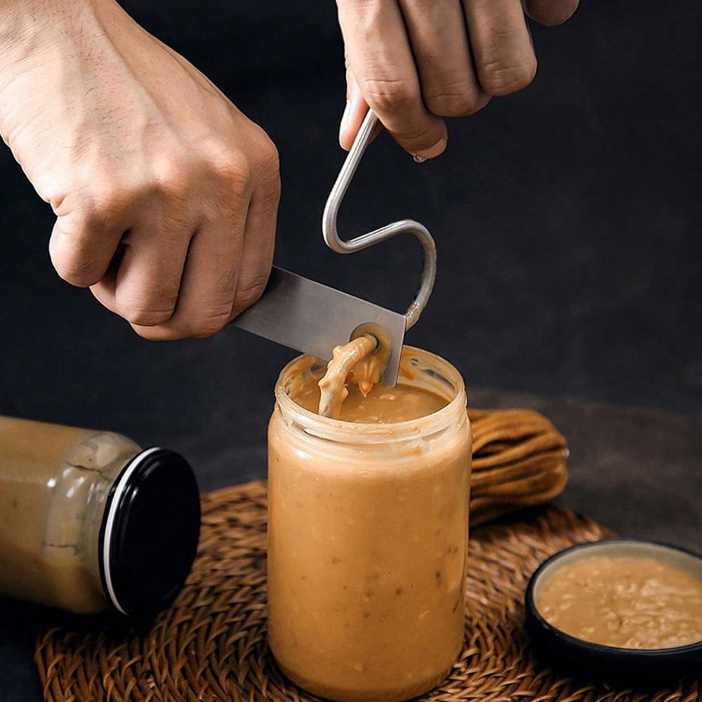 with Scraper Peanut Butter Stirrer Stainless Steel Butter Stirring Tool Home Kitchen