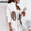 Women's Vintage Casual Lattice Print Autumn Winter Long Sleeve Jackets & Coats