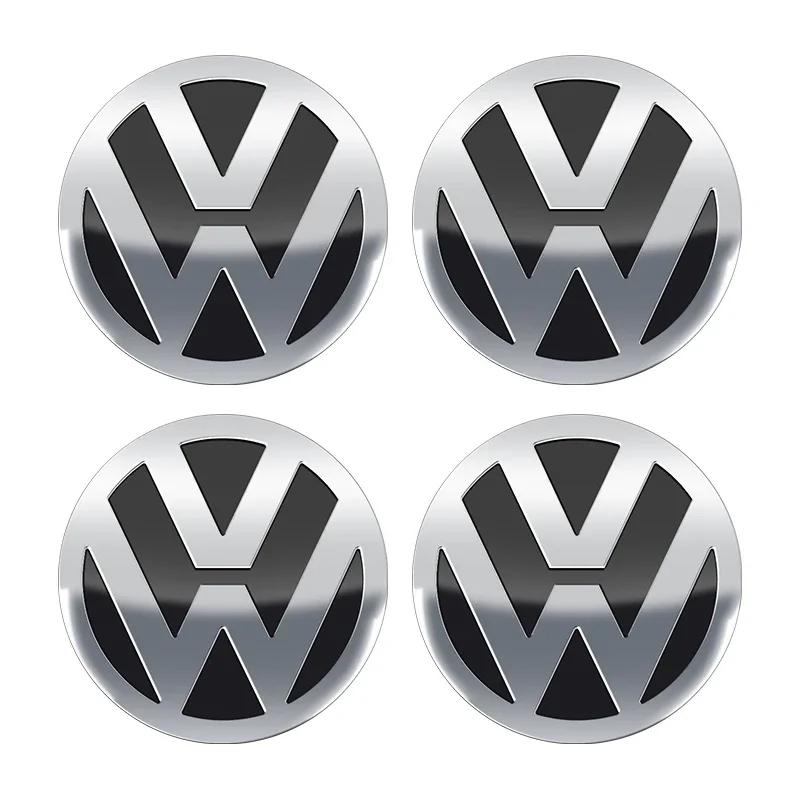 VW Car Accessories Wheel Center Cover Stickers Hub Cap Sticker Tire Valve For VW GTI Polo Passat Golf Tiguan Jetta T-ROC BeetleZF3