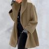 Womens Winter Wool Coat Trench Jacket Ladies Warm Slim Long Overcoat Outwear