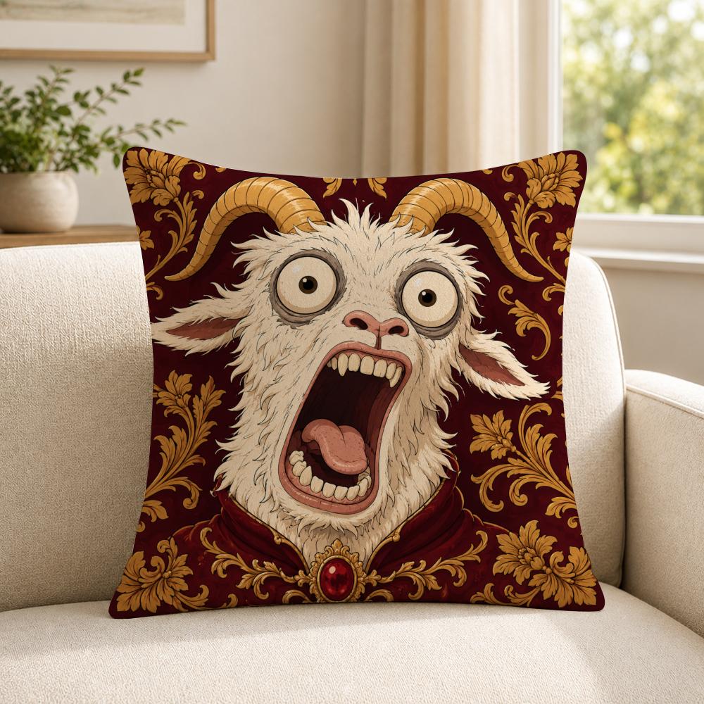 Чехол на подушку Мем VVintage SScreaming GGoat Мягкий короткий плюш Кожаный чехол для подушки для использования в различных ситуациях