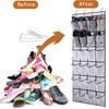 12/24 Grids Shoe Rack Storage Bag Transparent Oxford Cloth PVC Organizer Multi Layer Hand Washable Shoe Holder