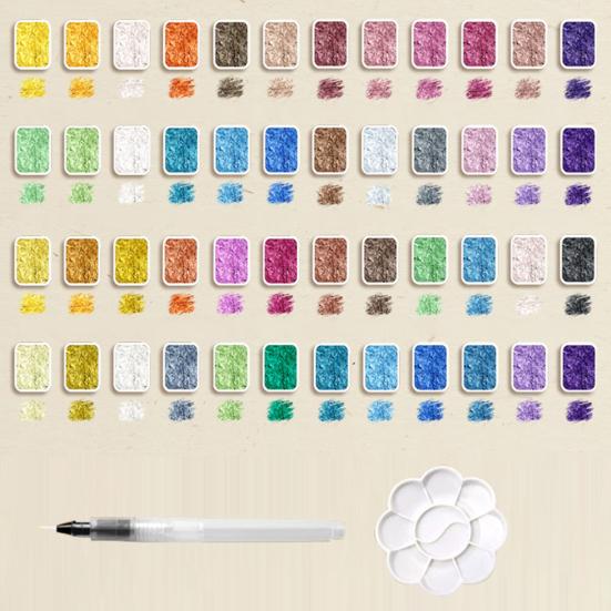 24/36/48/60 шт./набор акварельных красок, металлик, лесная палитра, портативная, блестящая, твердая